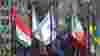 Flags at Rockefeller Center