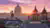 Vatican sunset over rooftops