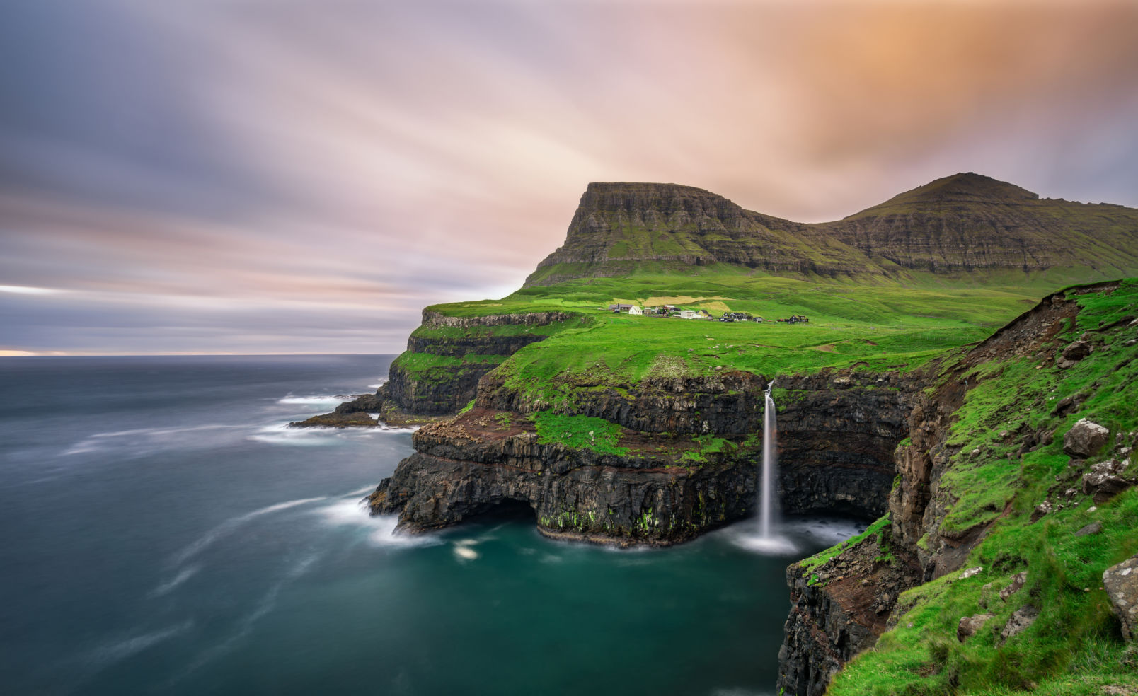 Gasadalur, waterfall, Vagar, Faroe Islands, Denmark