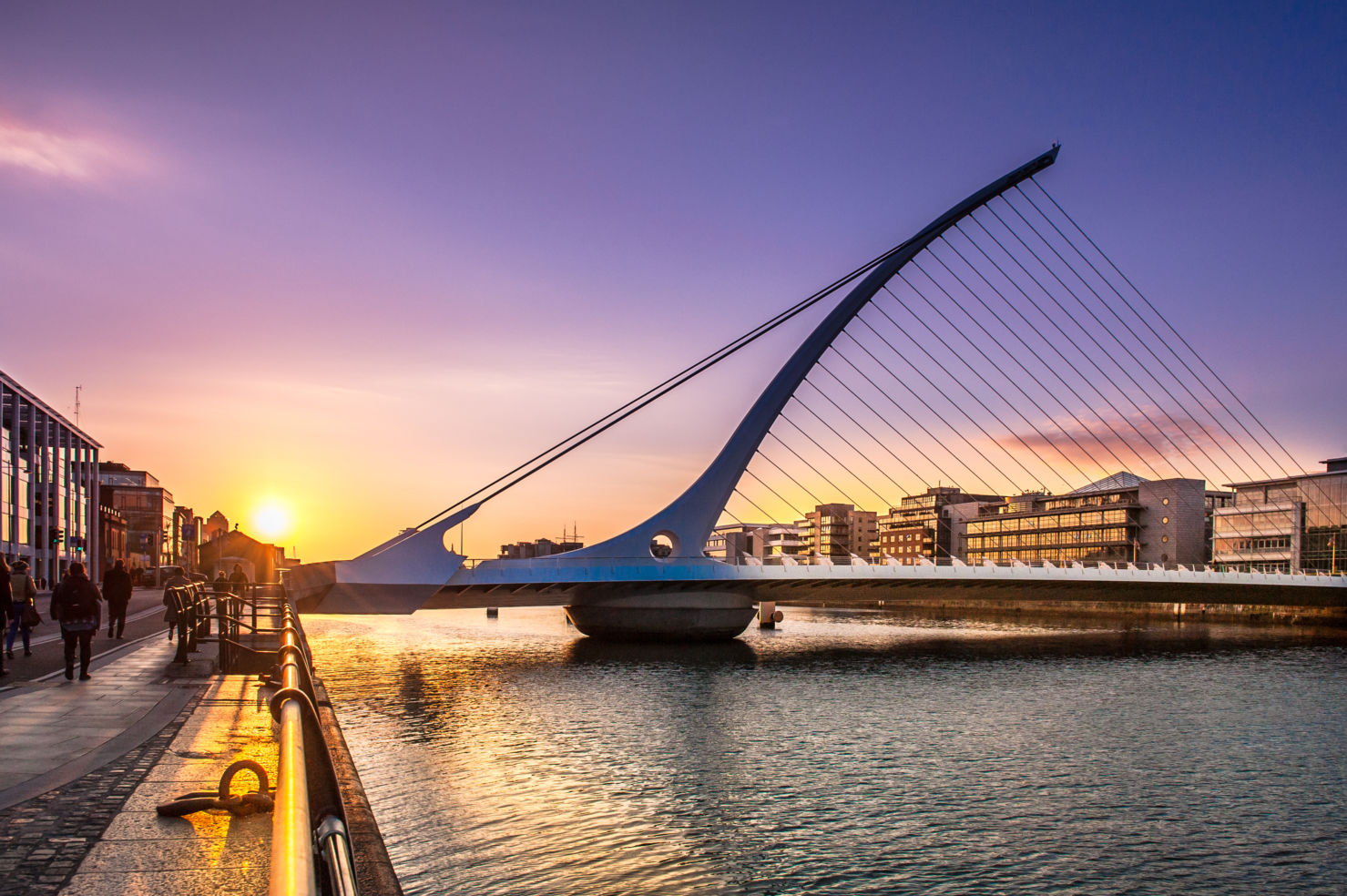 harp shaped, Samuel Beckett Bridge, Liffey river, Dublin, Ireland