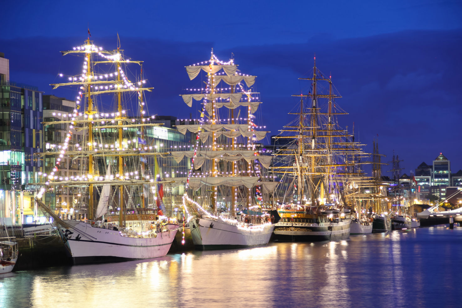 Tall ships, Liffey river, Dublin, Ireland
