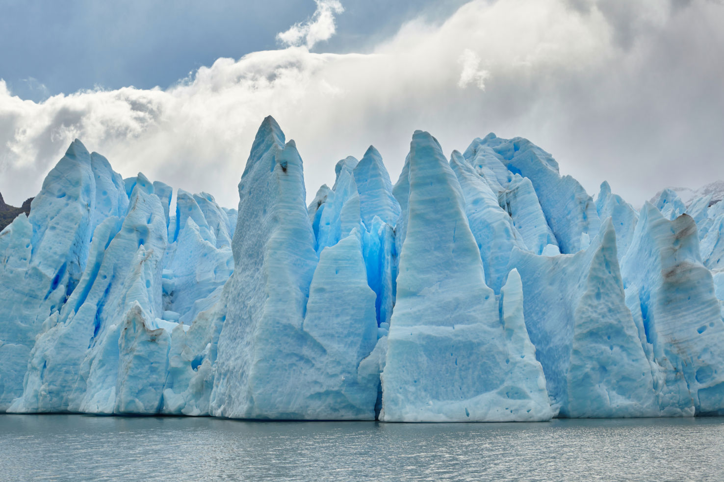Blue icebergs, Grey Glacier, Torres del Paine National Park, Patagonia, Chile
