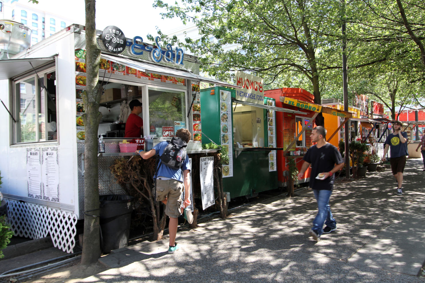 food trucks, downtown, Portland, Oregon