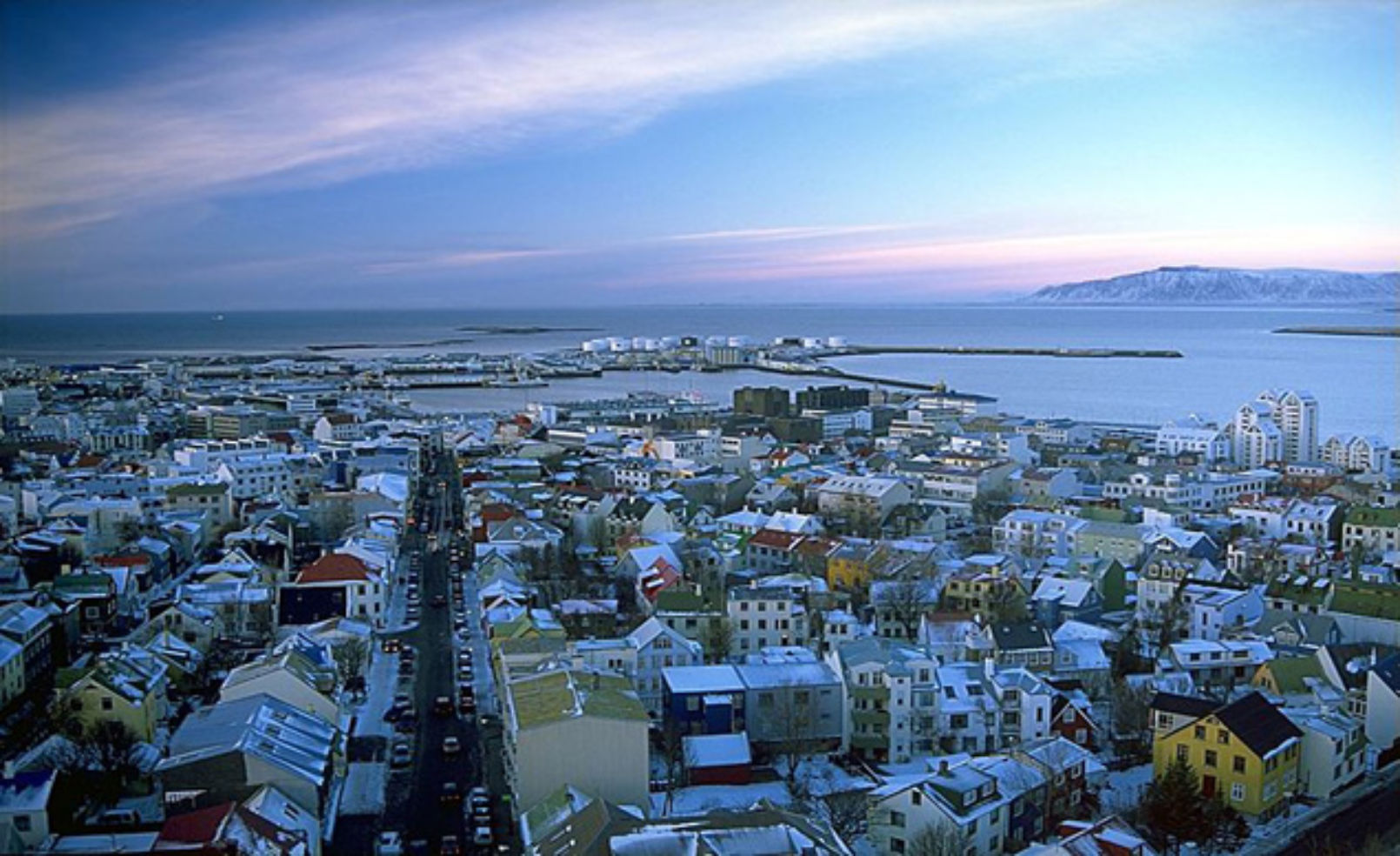 A view of Reykjavík from the tower of Hallgrímskirkja.
