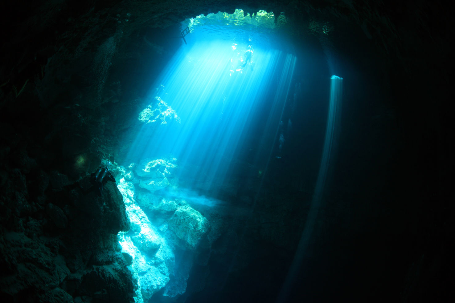 Cenote underwater cave, Playa del Carmen, Mexico