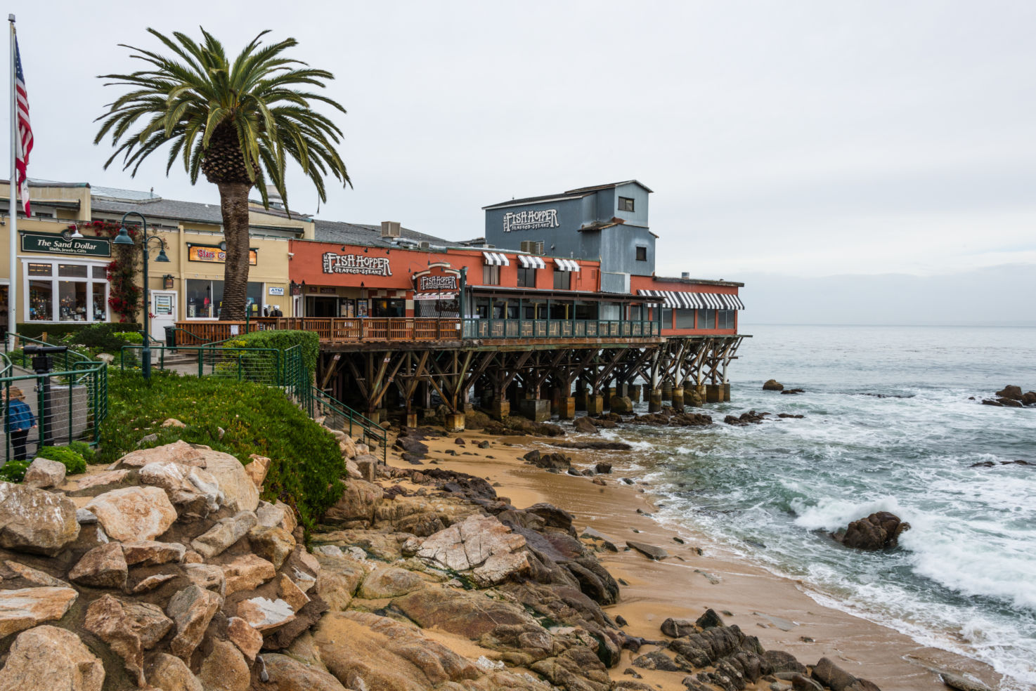 Historic Cannery Row pier, beach, Monterey, California, John Steinbeck