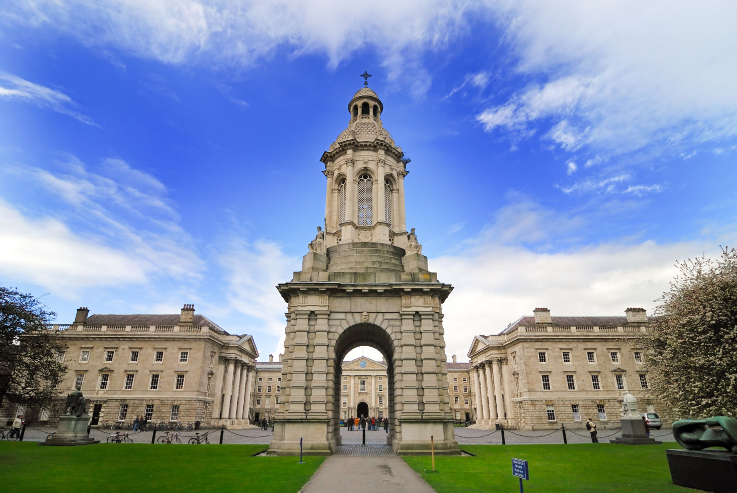Main building entrance, Trinity College, Dublin, Ireland