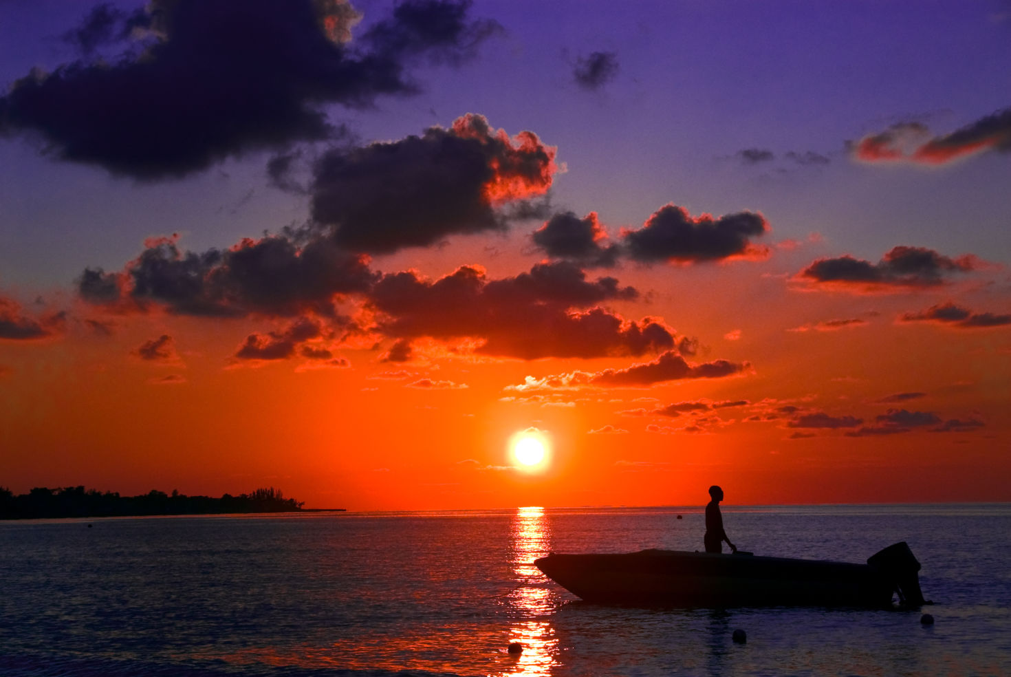 Sunset fishing, Negril, Jamaica, Caribbean