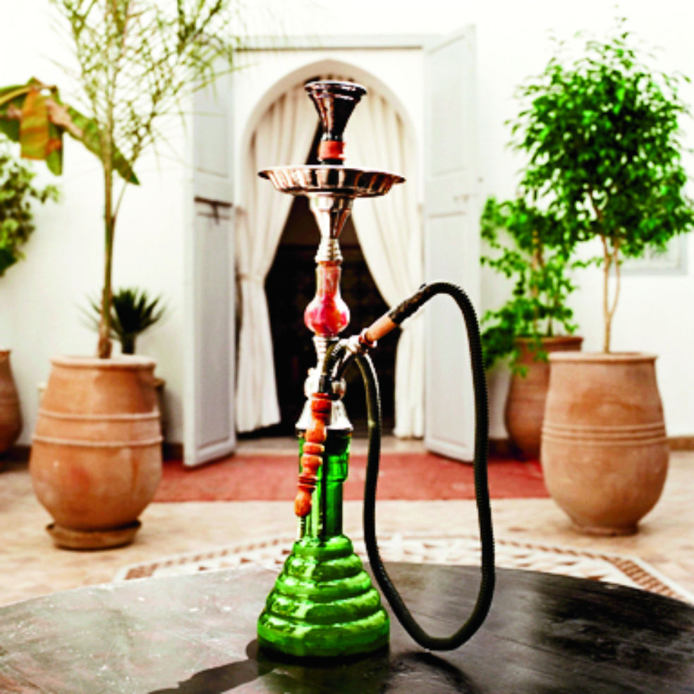 One of four hookahs available to guests of Riad Tizwa.