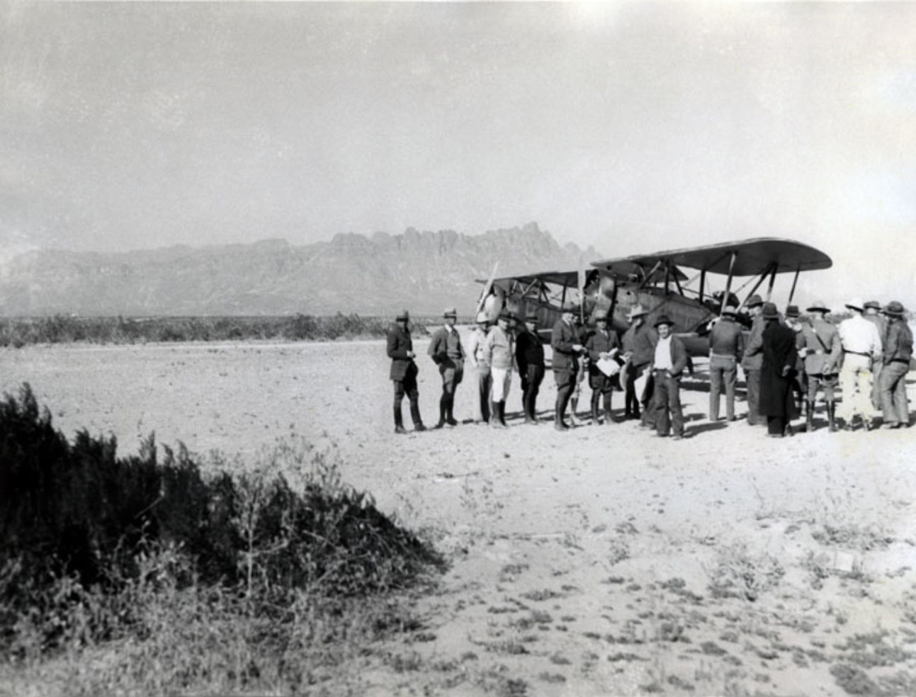 Johnson’s Ranch, landing field, inspection flight, Rio Grande, Mariscal and Boquillas Canyons, Chisos Mountains, United States and Mexico International Park Commission, Colorado