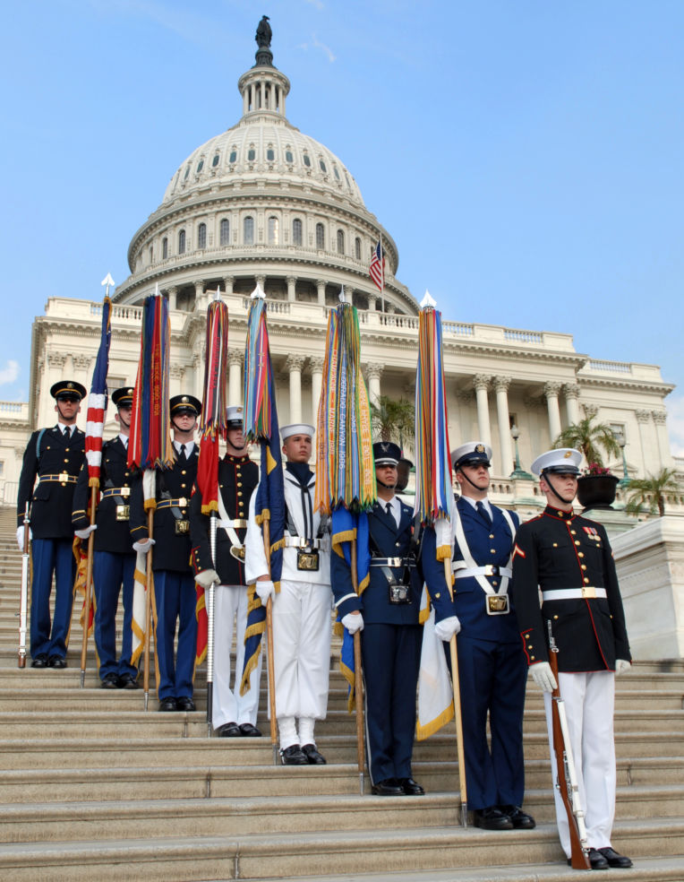 Memorial Day Parade color guard in Washington D.C.