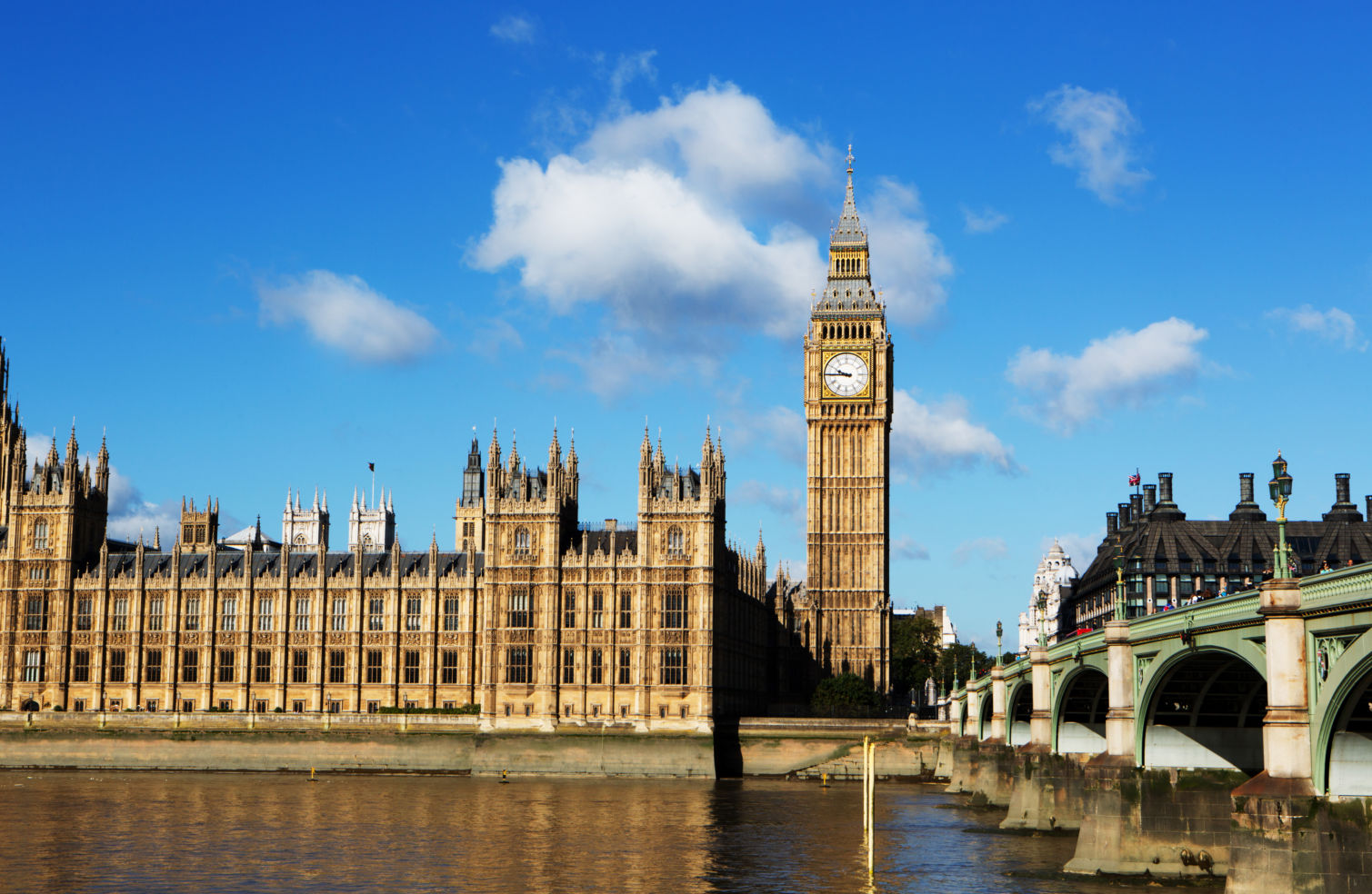 London, Big Ben by Westmister bridge