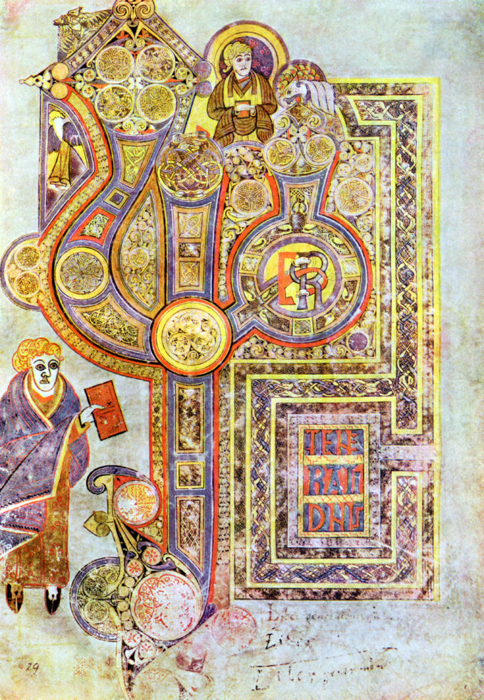The Book of Kells, c800 century, Trinity College Library, Dublin, Ireland
