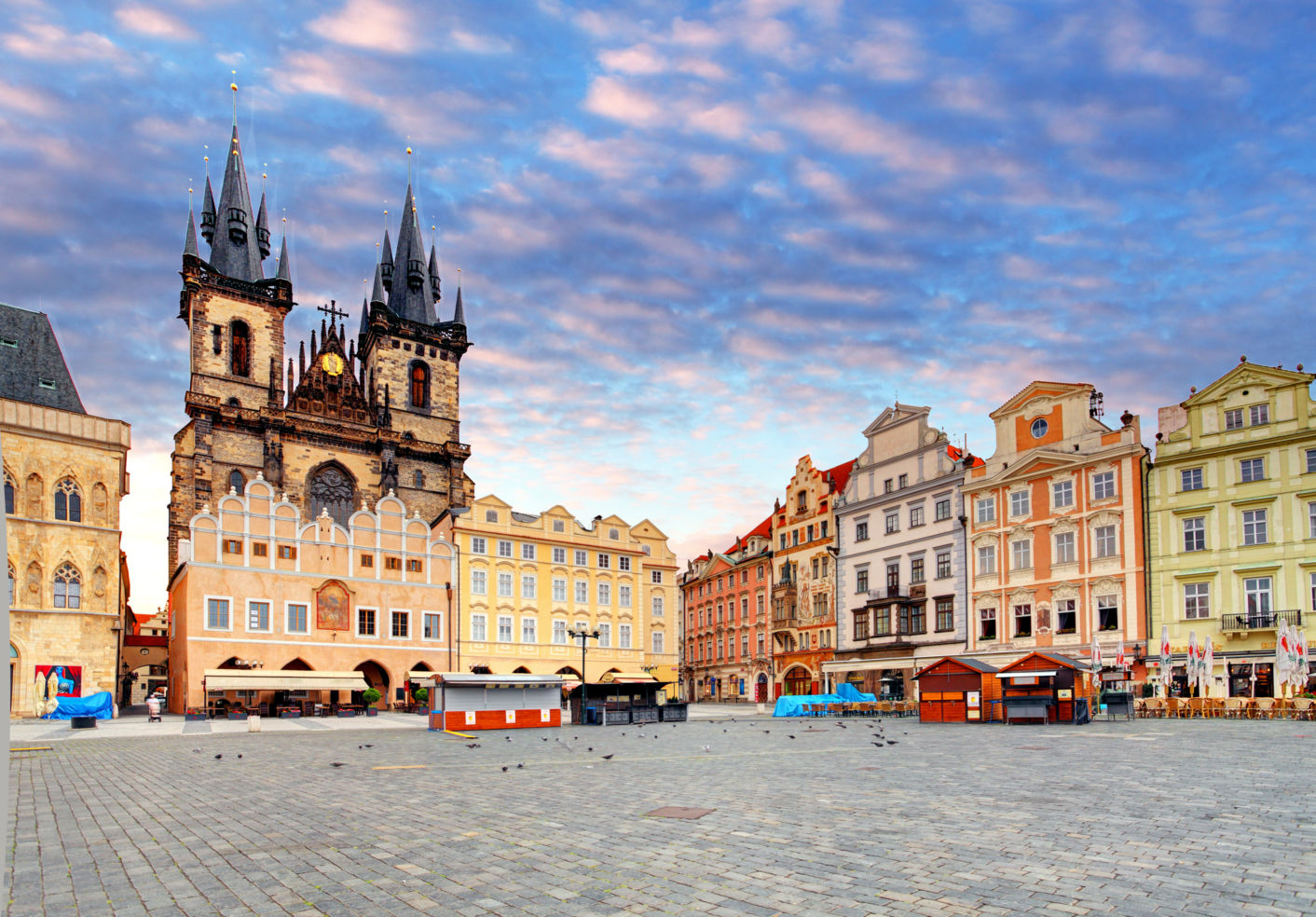 Prague Old town square, Tyn Cathedral.