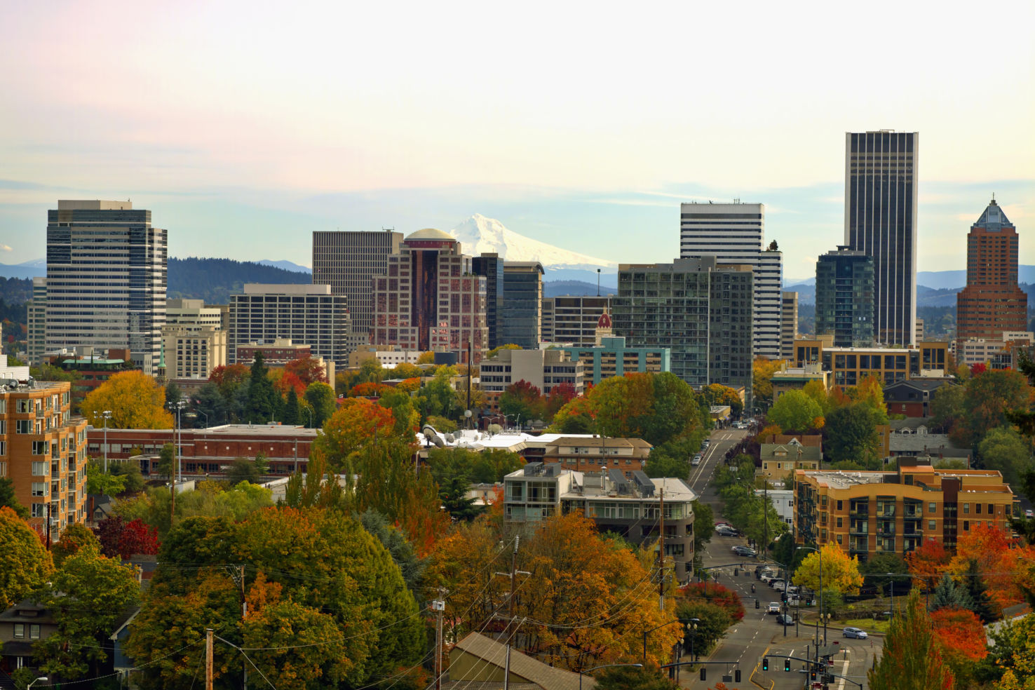 Downtown cityscape, Portland, Oregon