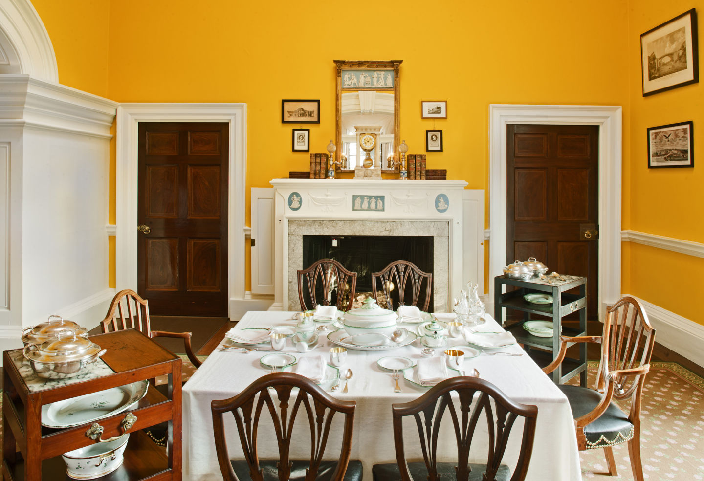 The dining room at Thomas Jefferson's Monticello estate