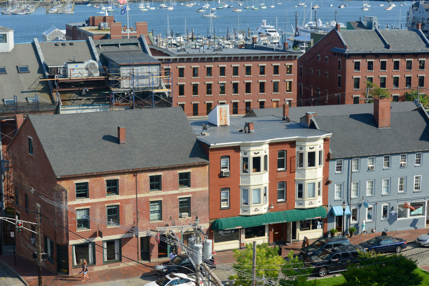 Portland Old Port, brick buildings, Portland, Maine