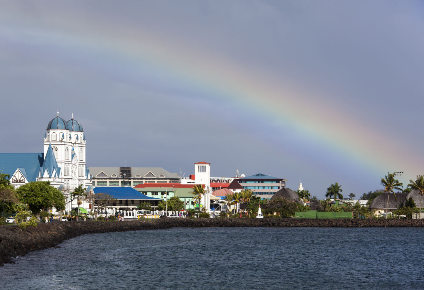 rainbow, Apia town, Upolu island, Samoa