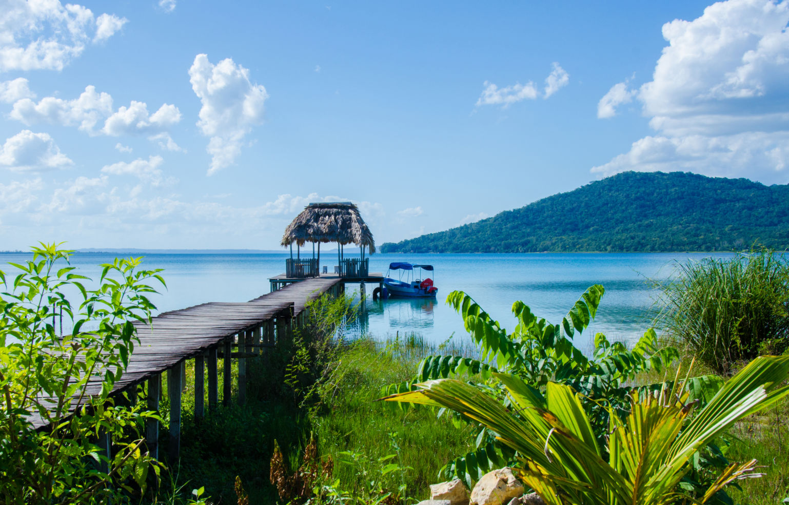 Pier, Lake Petén Itzá, El Remate, Guatemala