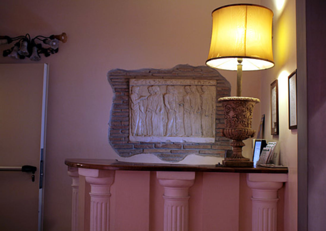 The reception desk at Hotel Panda.