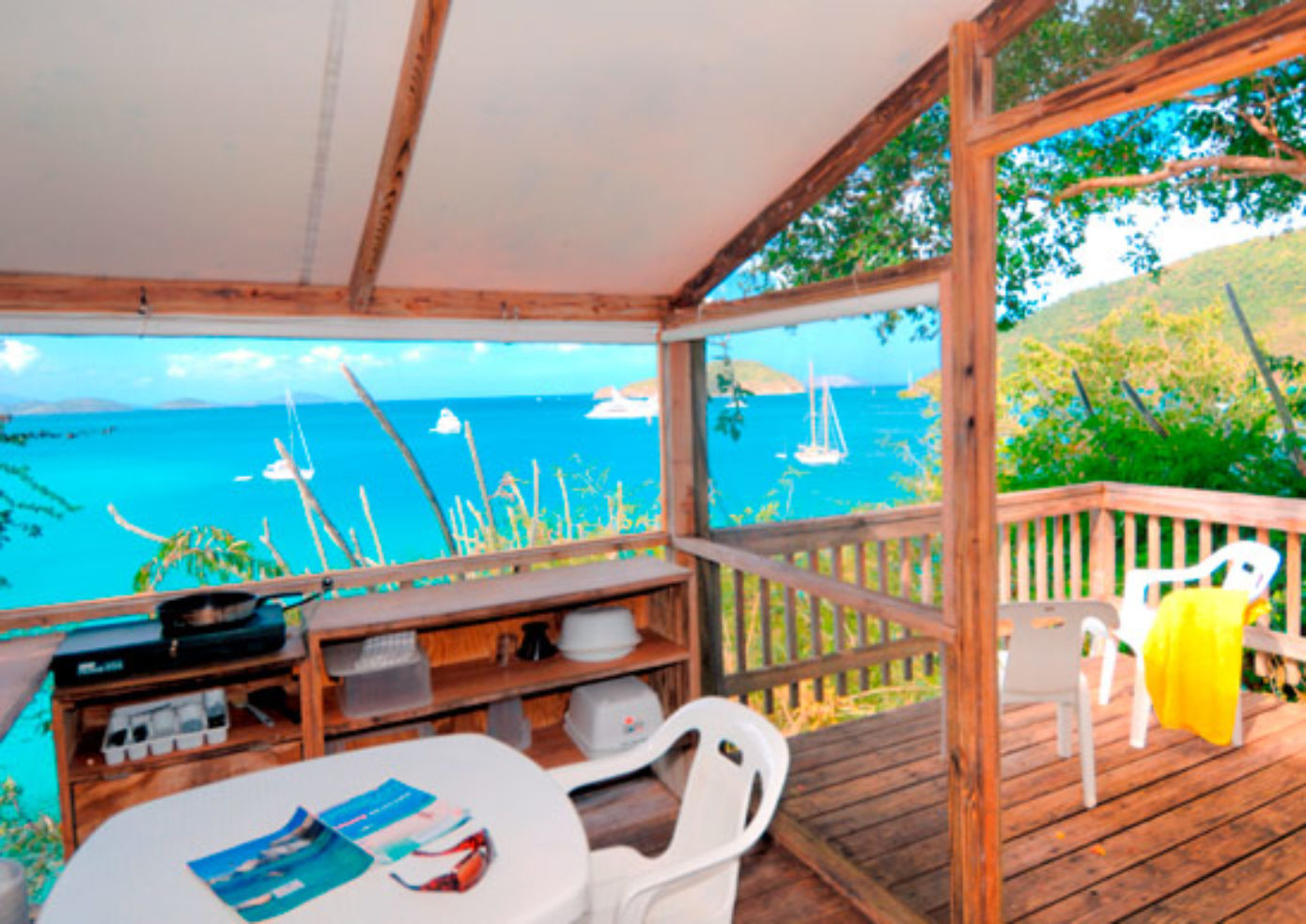 Maho Bay Camps, with views of the idyllic Maho Bay.