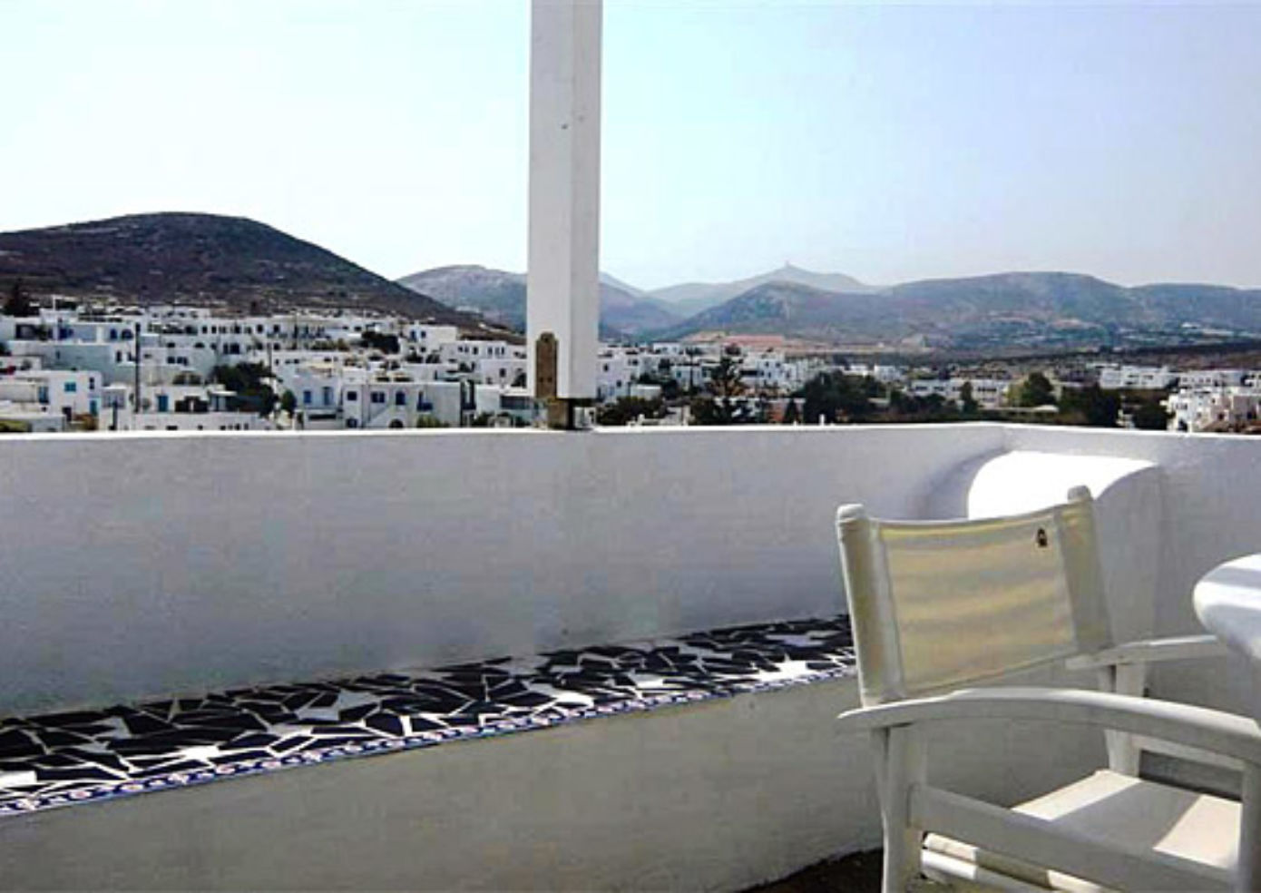 The view off a balcony at Heaven Naoussa.