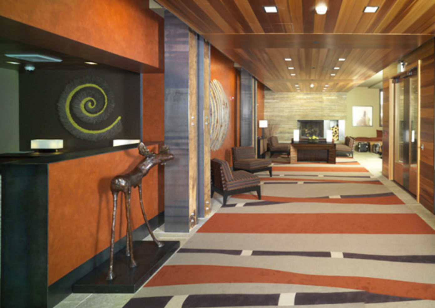 The lobby at Hotel Terra Jackson Hole