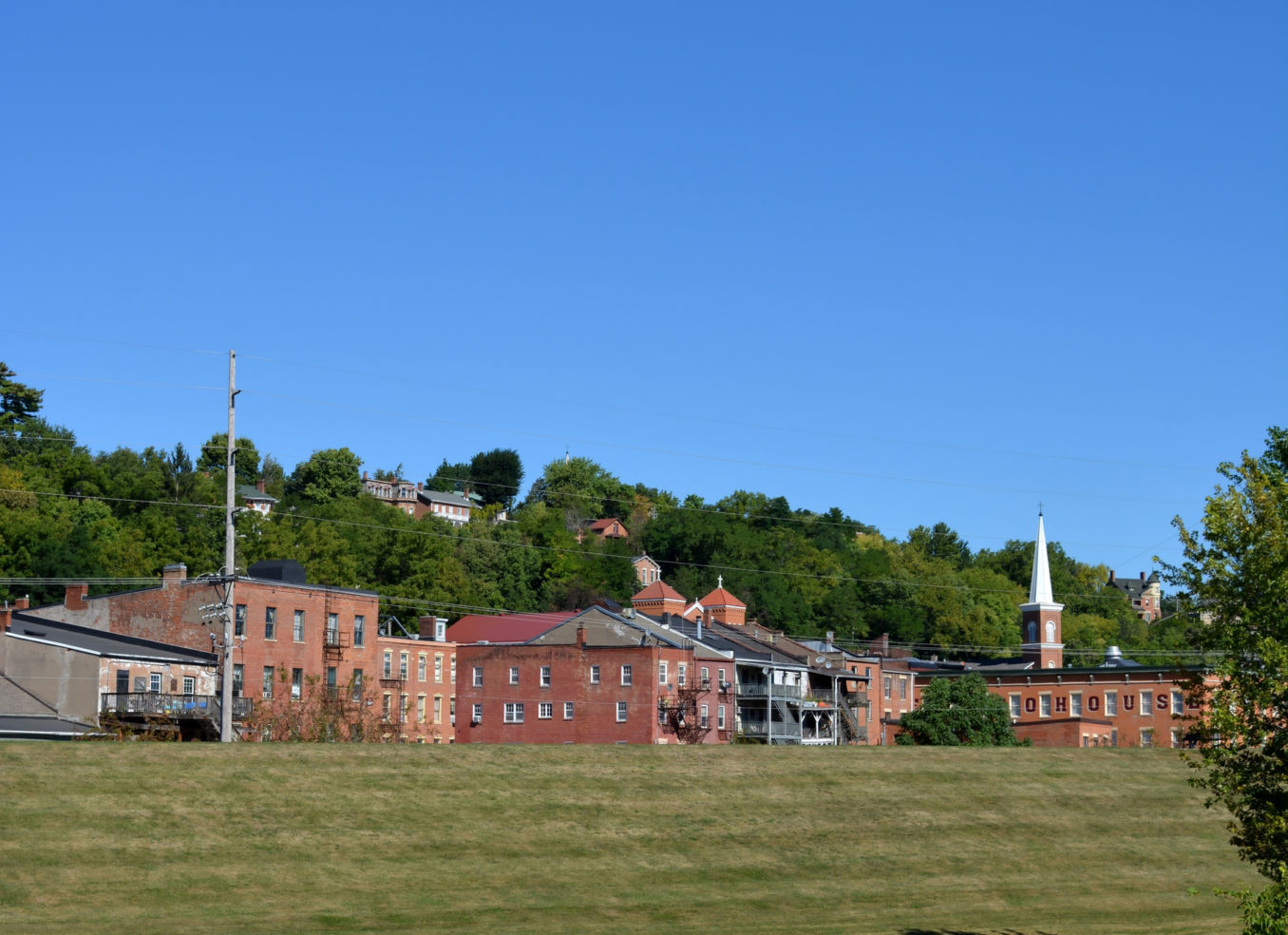 View of historical Galena, Illinois from across the Galena River