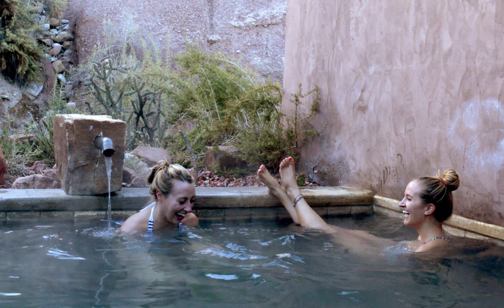 We share a serene moment in one of Ojo Caliente’s luxurious private baths