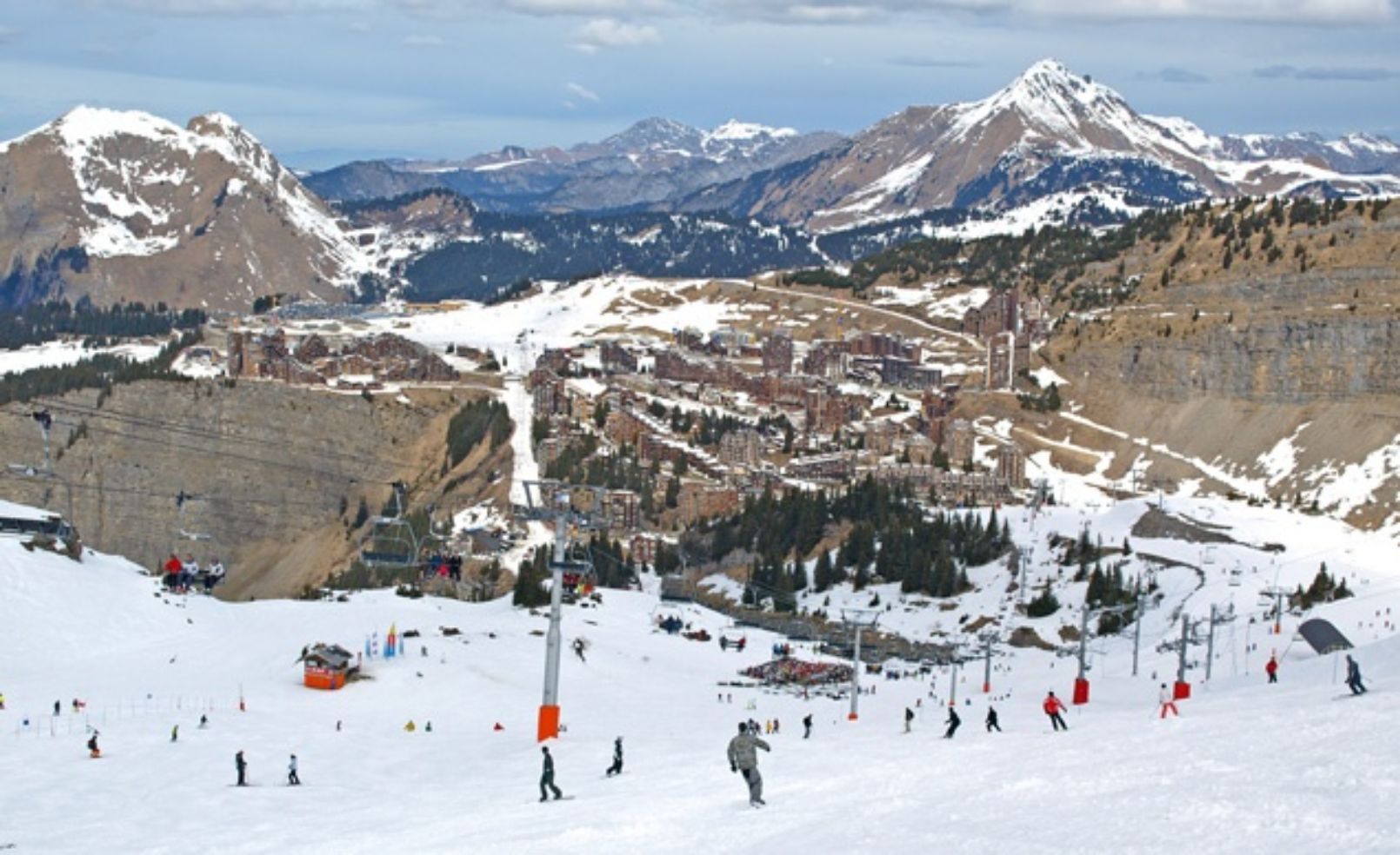 skiing in the alps