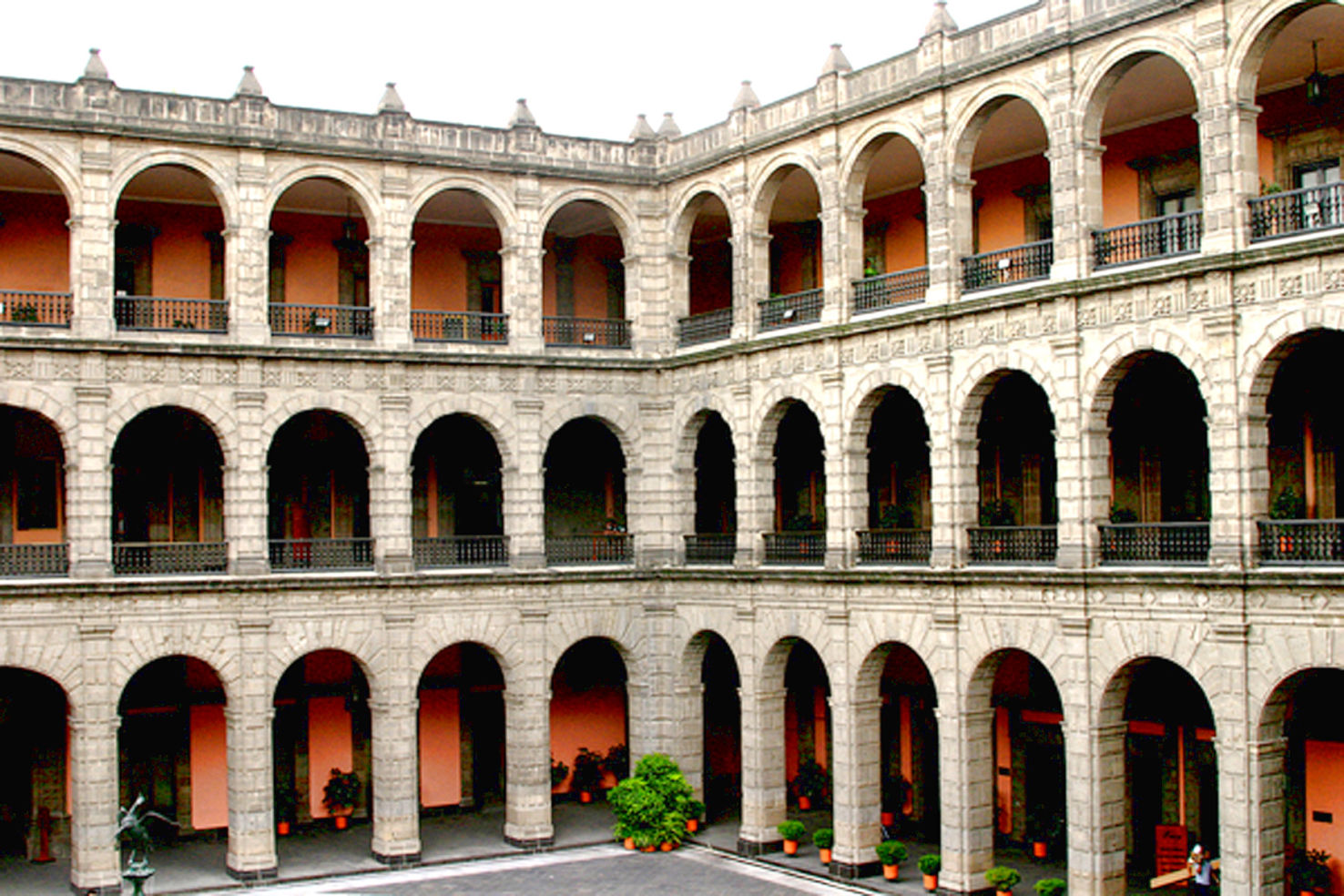 A courtyard inside the National Palace in Mexico City