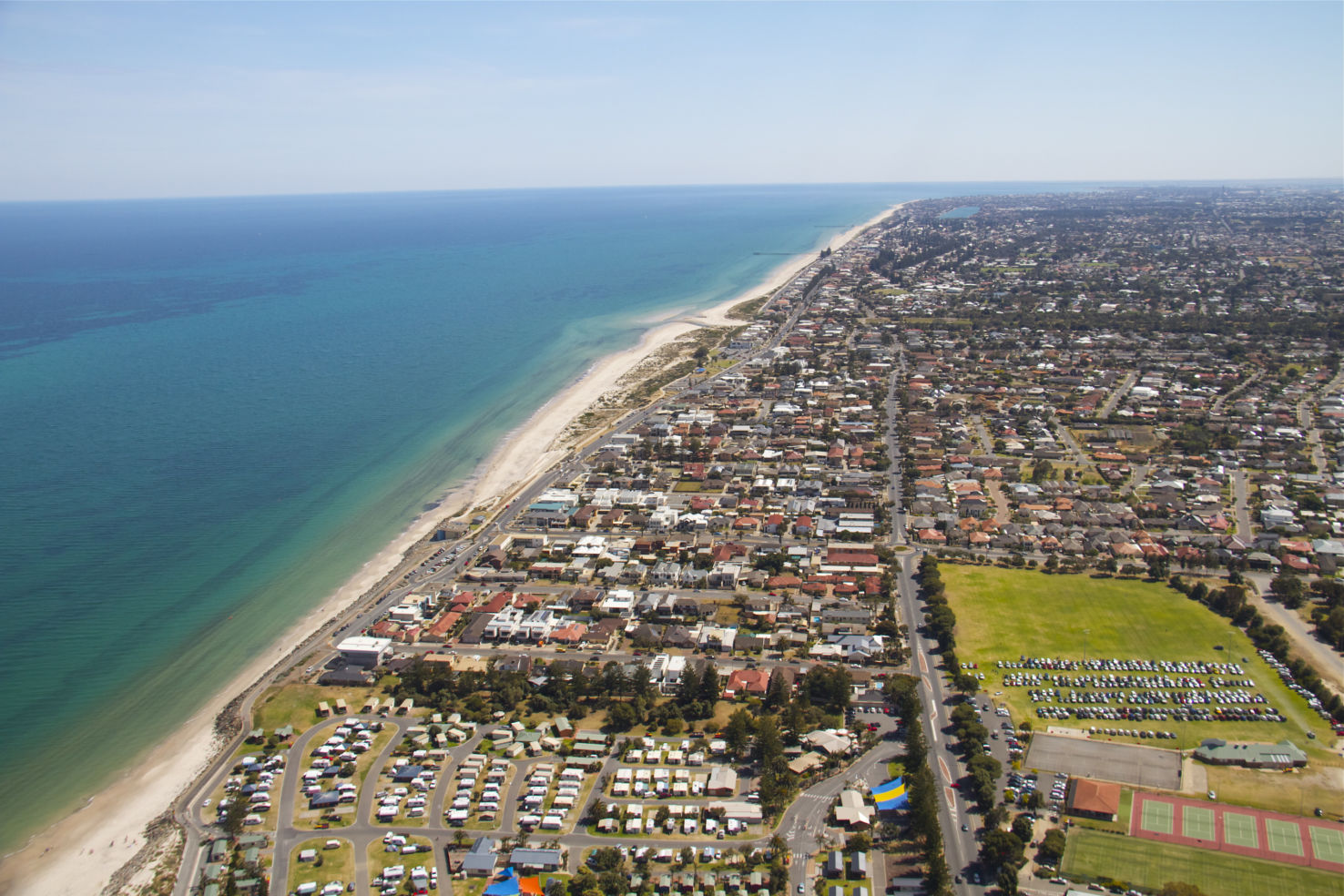 Aerial of South Australia south of the city Adelaide