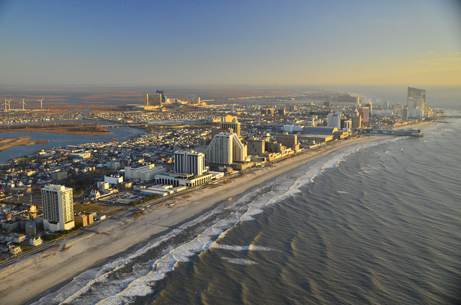 An aerial view of Atlantic City