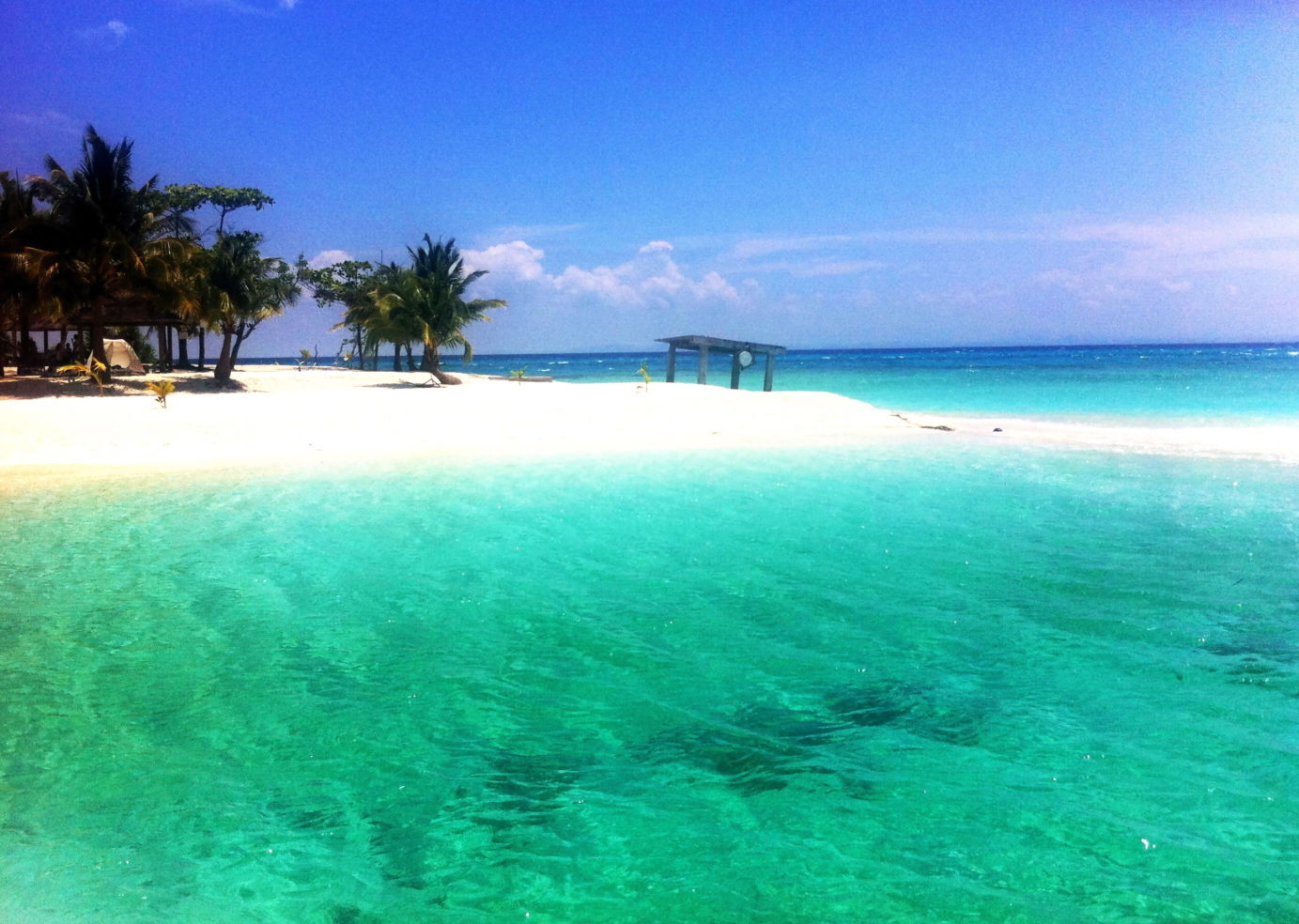 Approaching Kalanggaman Island in the Philippines.
