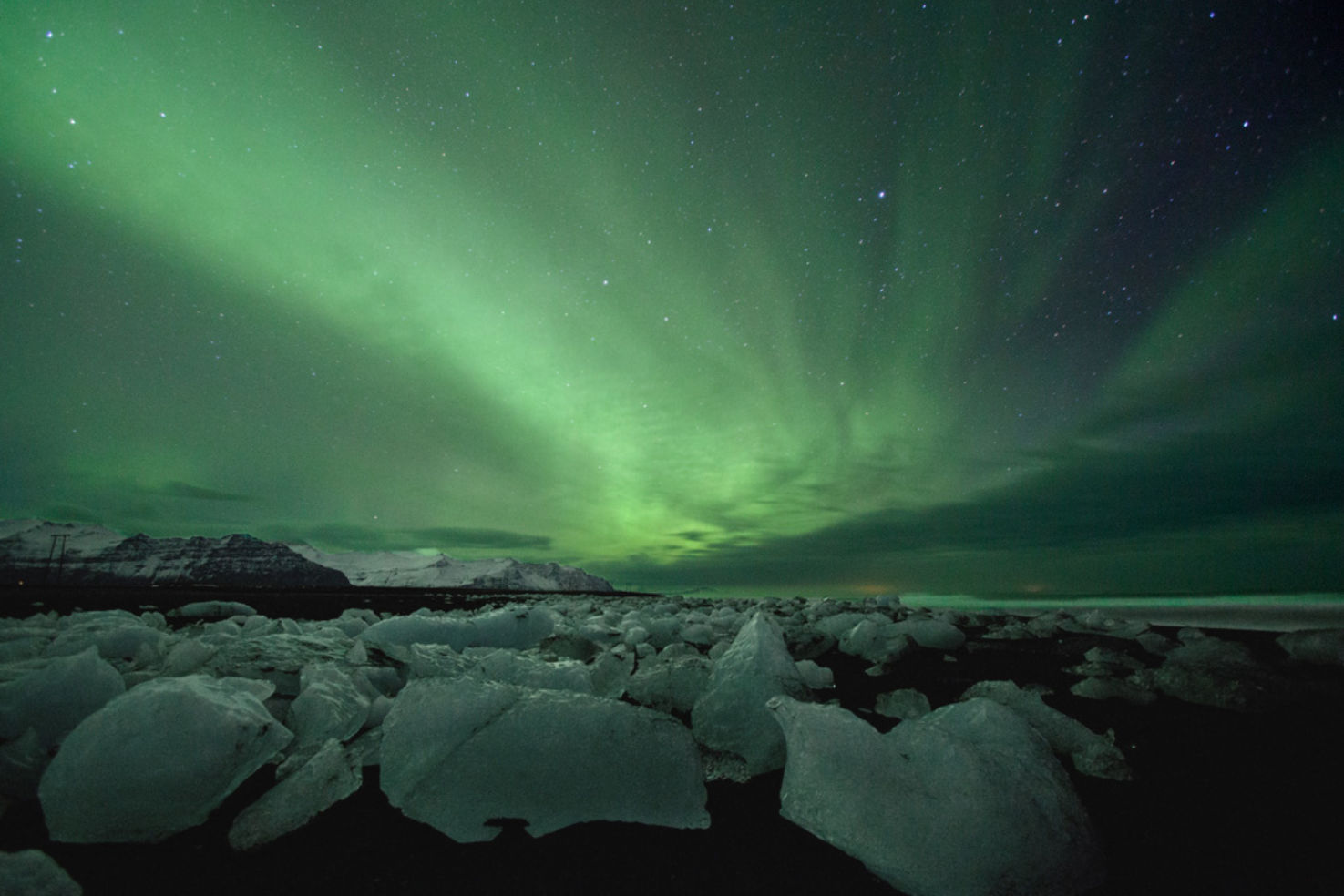 Aurora Borealis at Jokulsarlon Lagoon