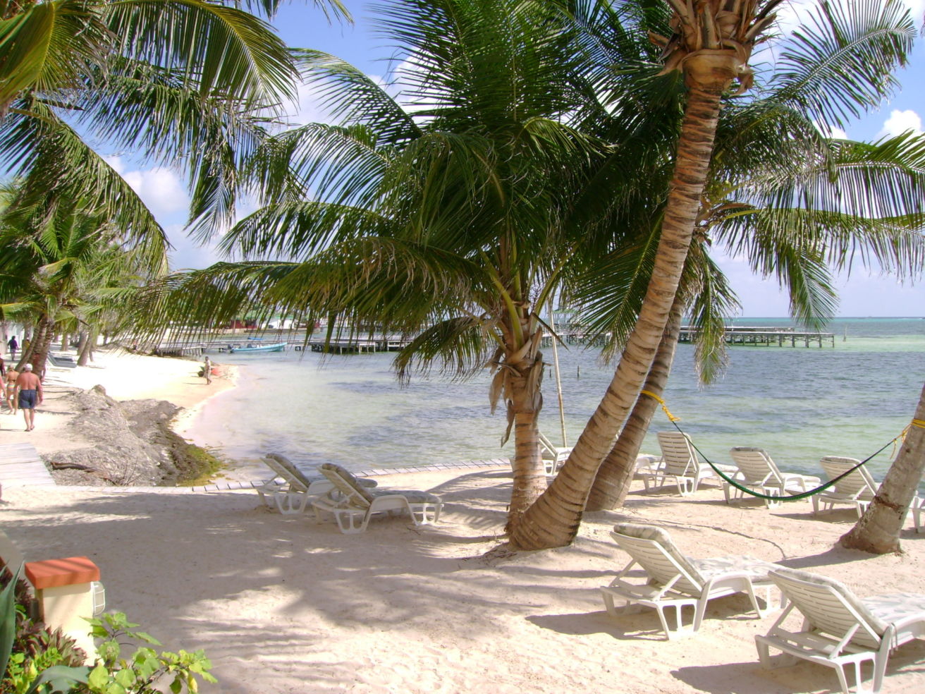 Beach scene from Ambergris Caye in Belize