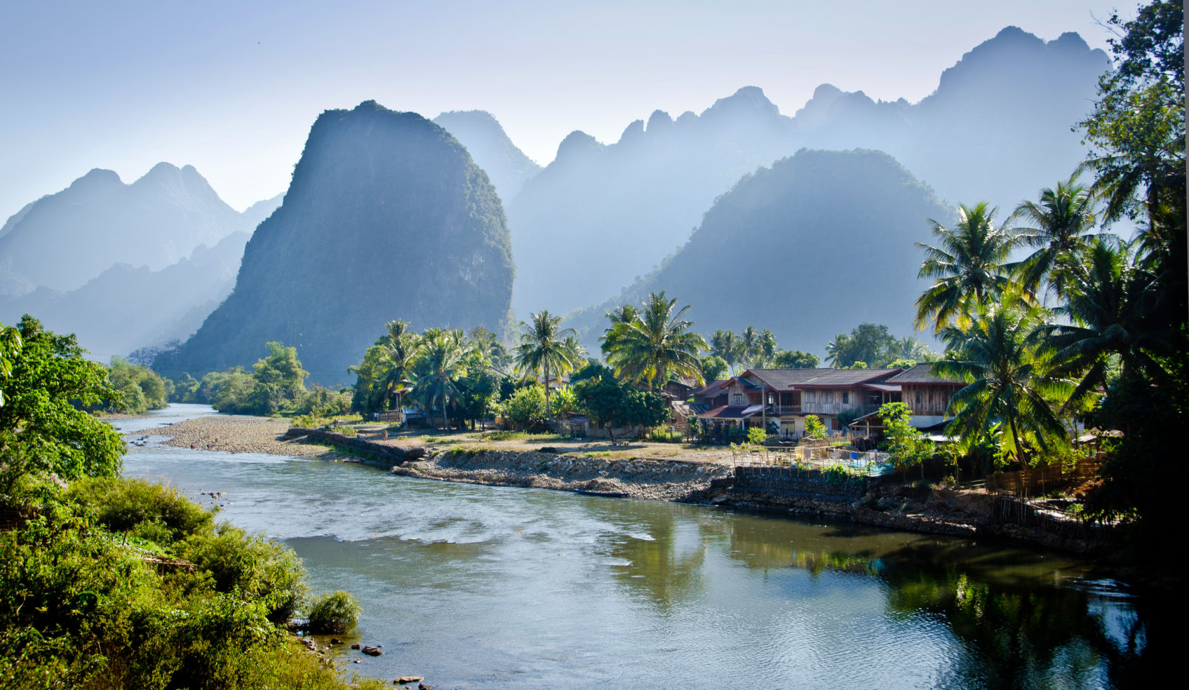 Beautiful mountains near the town of Vang Vieng in Laos