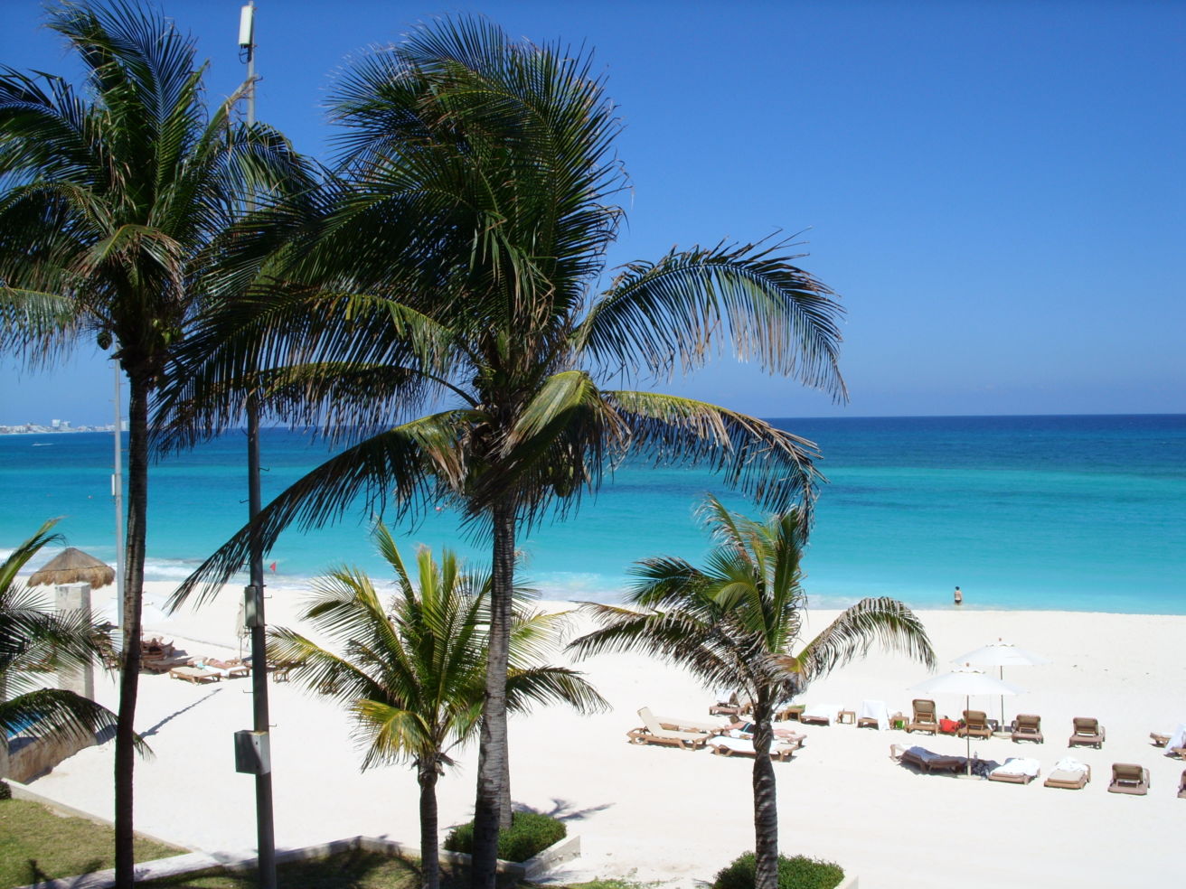 A beautiful view of the beach in Cancun