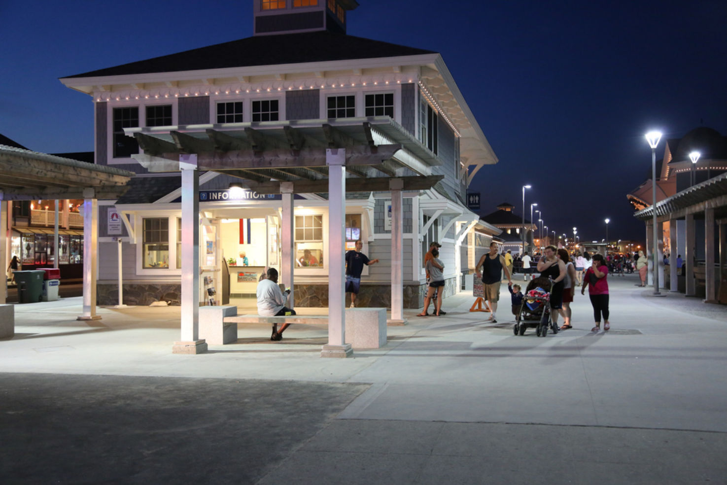 Hampton Beach Boardwalk, NH Night scene