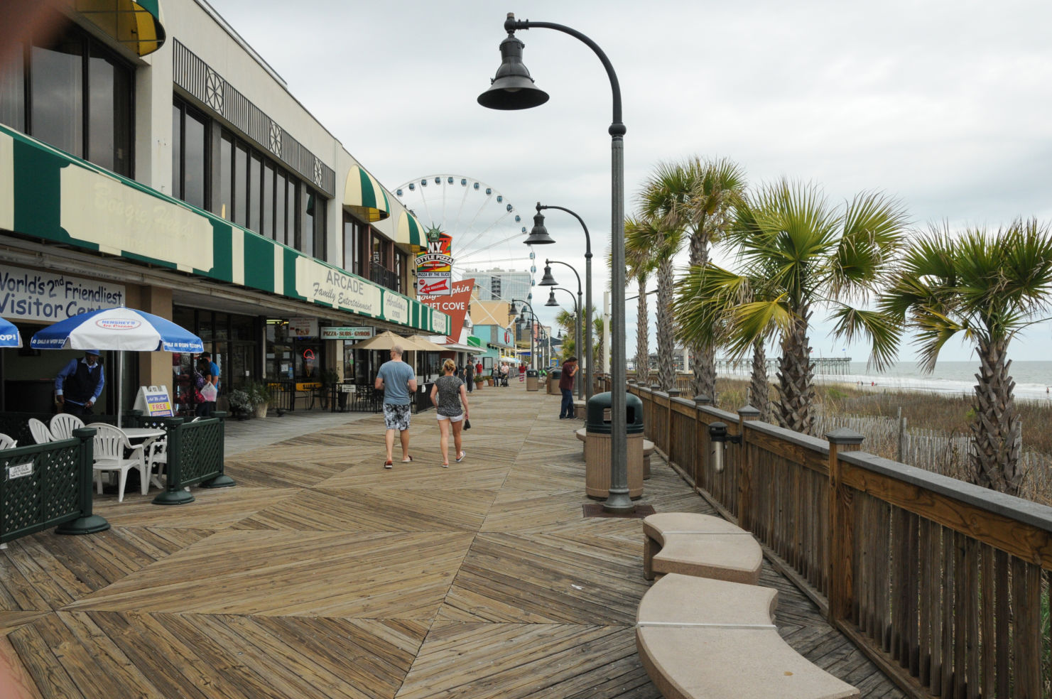 Myrtle Beach, SC, USA, walking the Grand Strand boardwalk