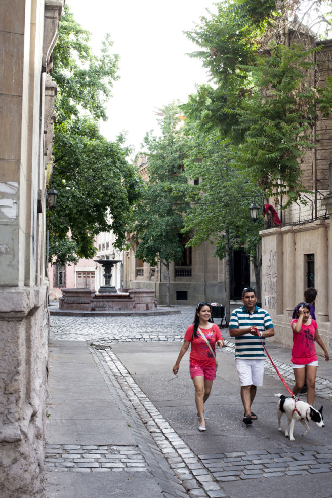 Locals in Barrio Concha y Toro, a gorgeous little square surrounded by art deco and beaux arts mansions