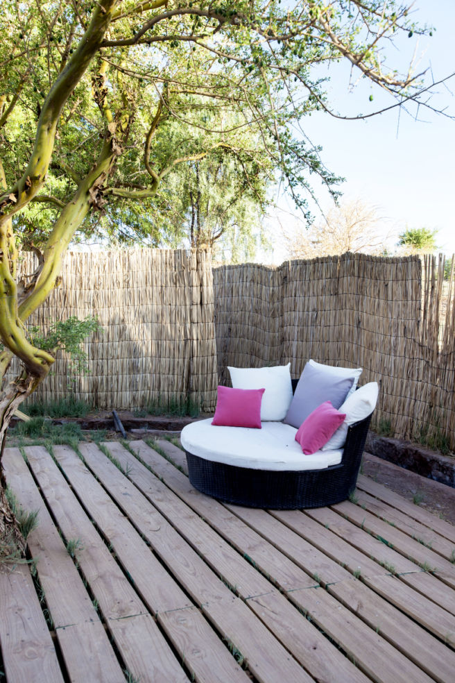 Outdoor lounge chair at Atacamadventure Wellness & Ecolodge