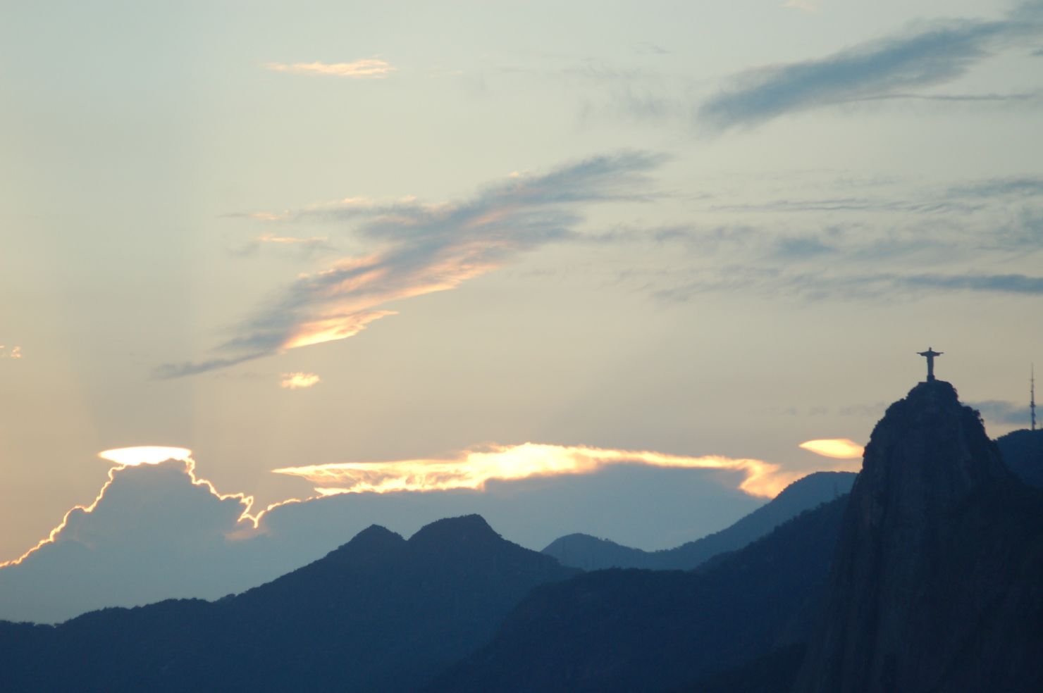 Christ the Redeemer statue at sunset
