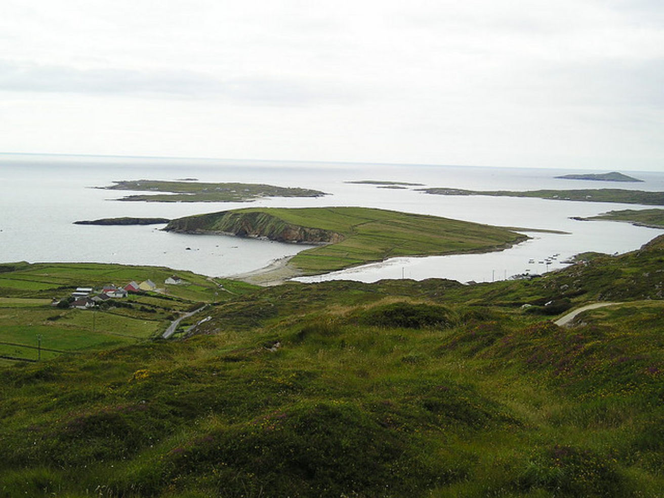 Green landscape in Clifden, on the west coast of Ireland