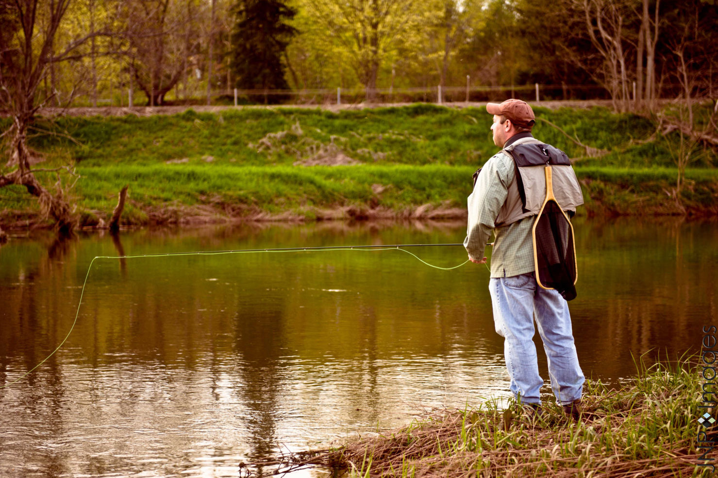 Fishing along the Delaware River in Delhi New York