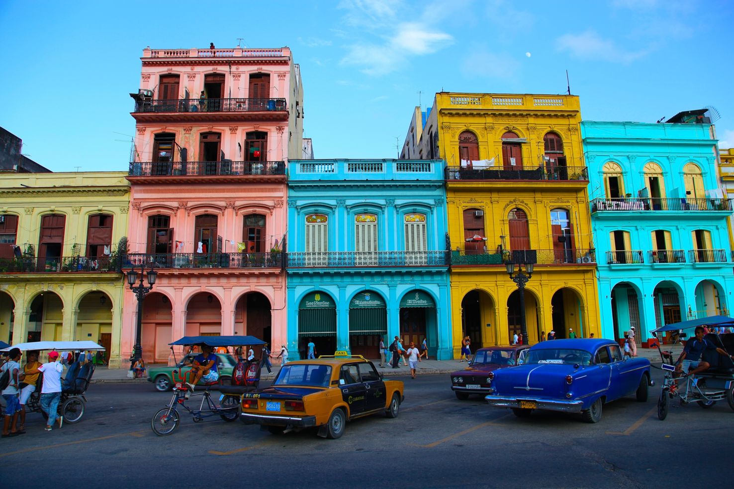 Cuba houses in downtown La Havana.