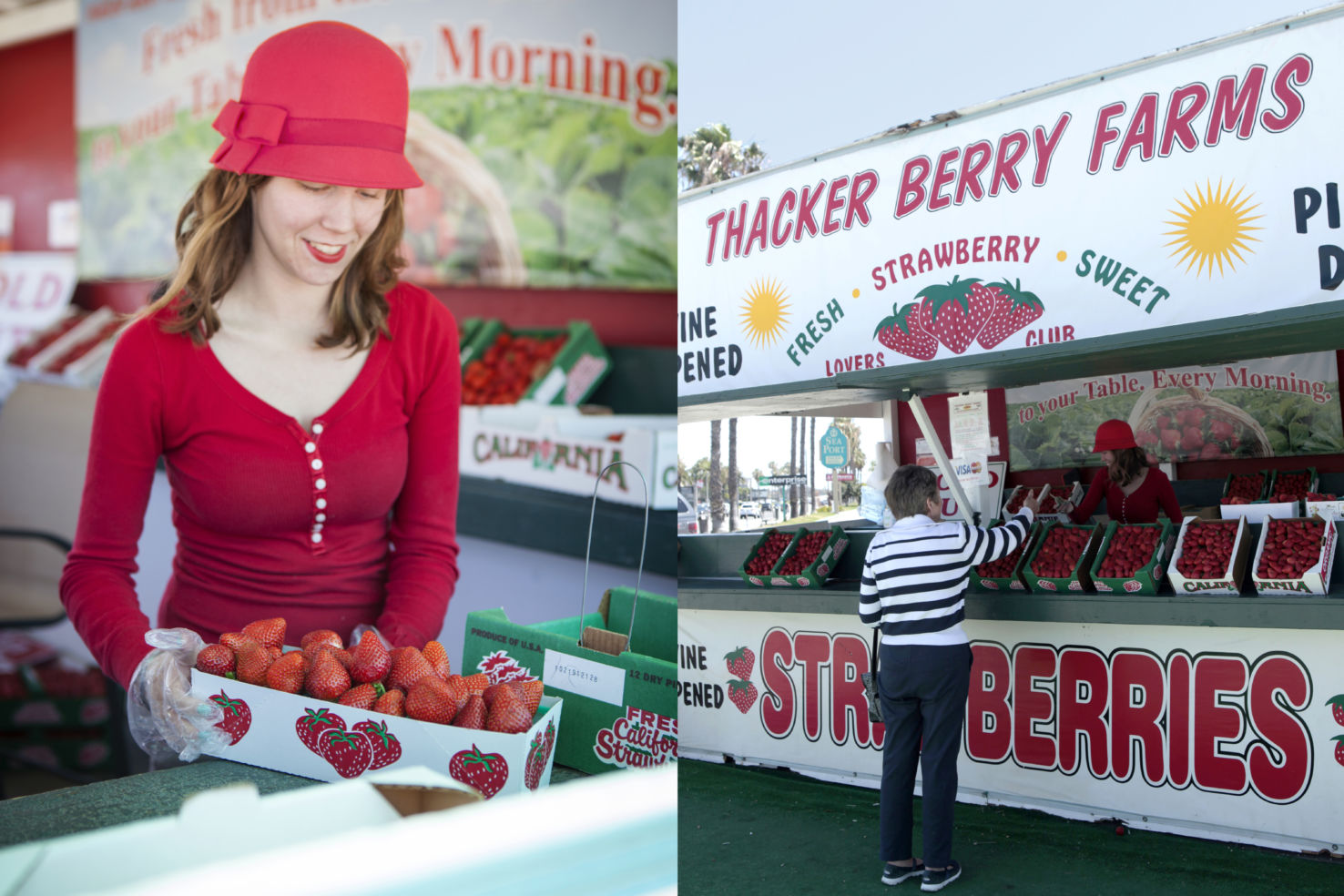 Allie Rose at Thacker Berry Farms stand in California