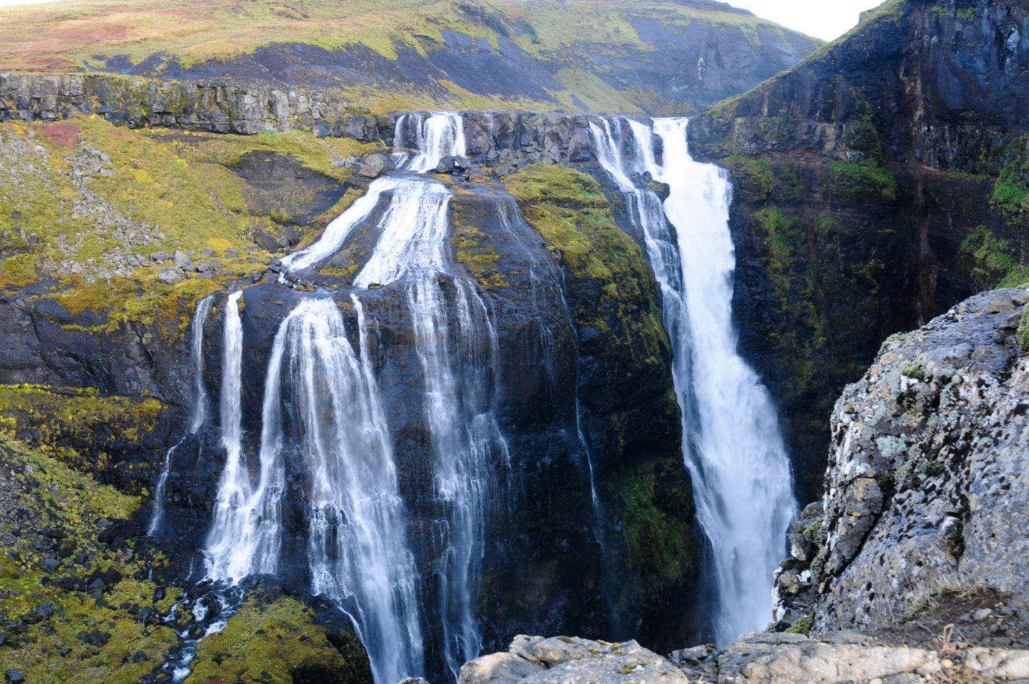 Glymur waterfall, the biggest waterfall, Iceland