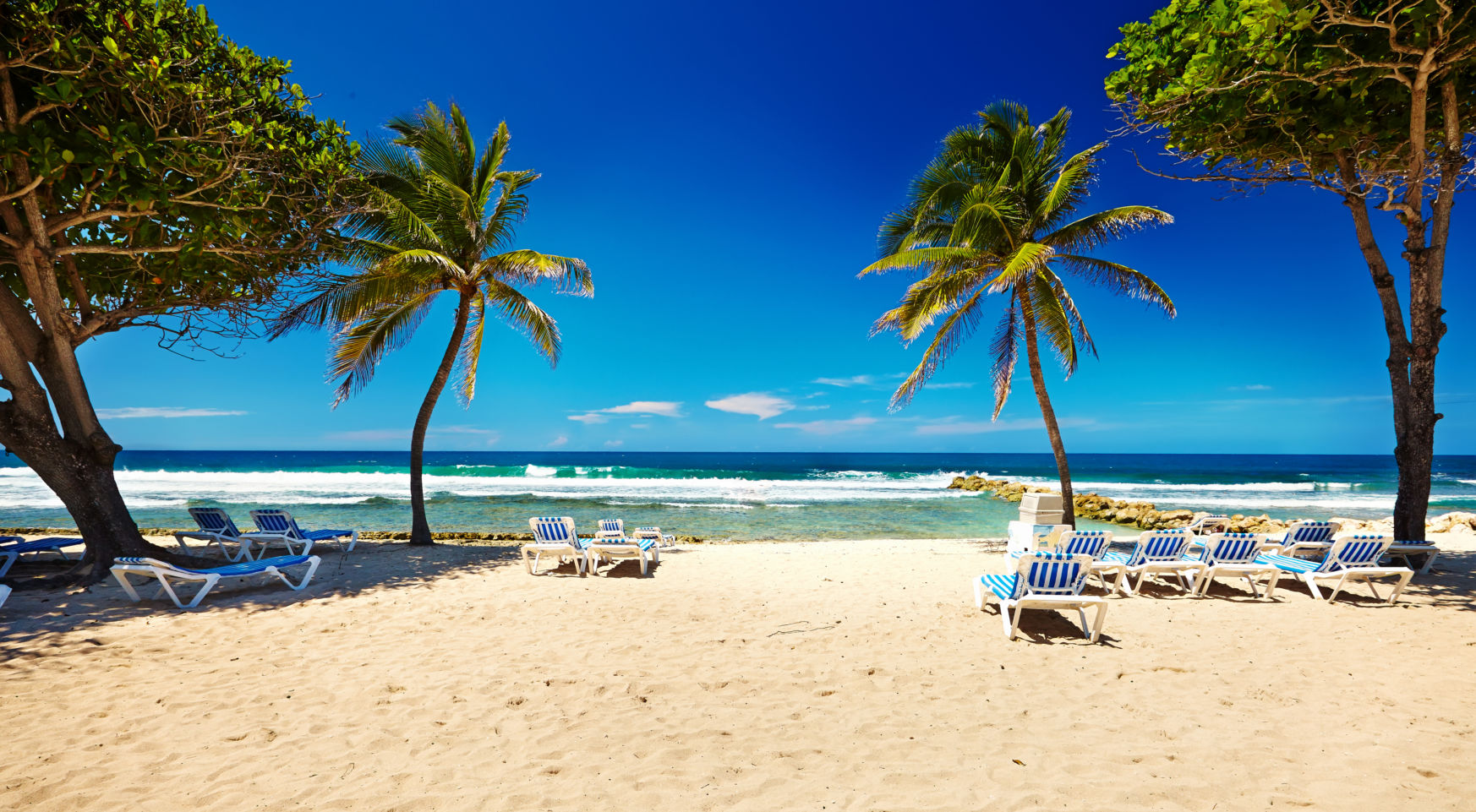 Summer Caribbean beach and tropical sea in Haiti