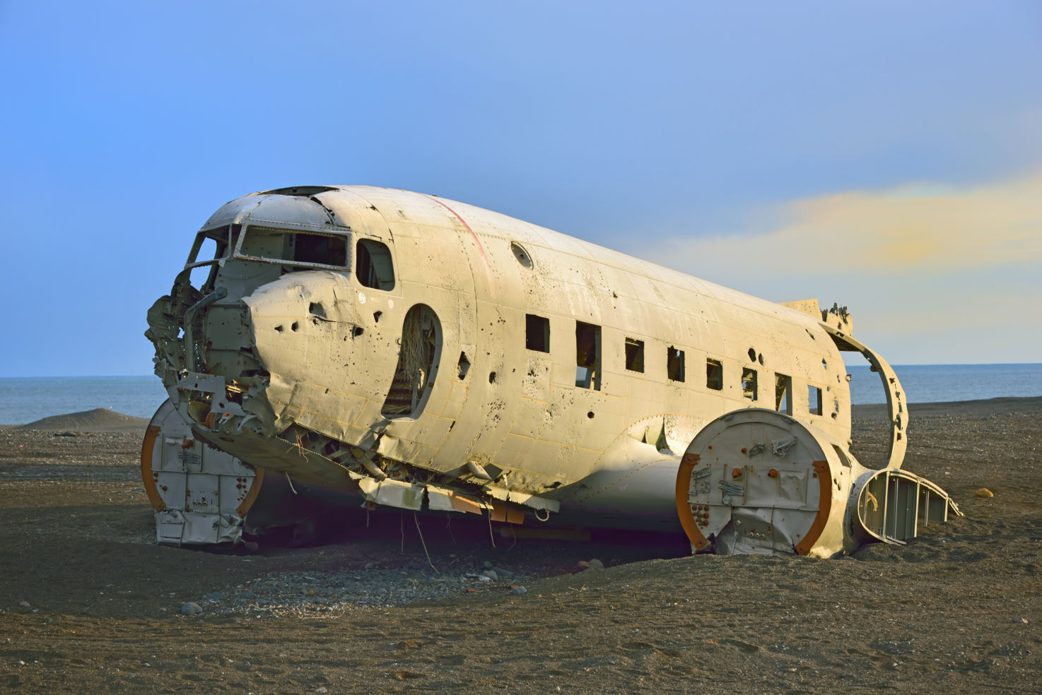 Airplane wreckage, Sólheimasandur’s black sand beach, Iceland